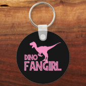 Dino-fan meisje - Dinosaurusliefhebber Sleutelhanger (Voorkant)