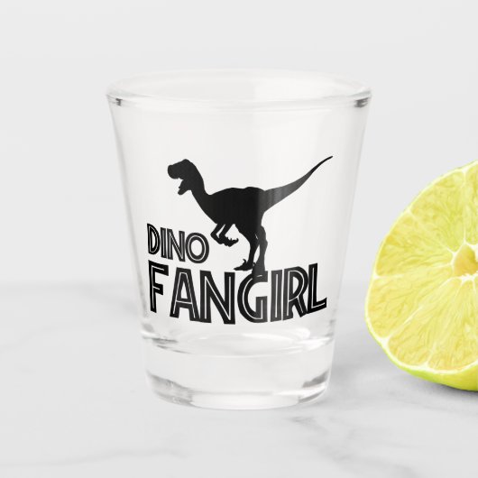 Dino Fangirl - Dinosaur Lover Shot Glas (Voorkant)