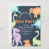 Dino-feest uitnodiging (Voorkant)
