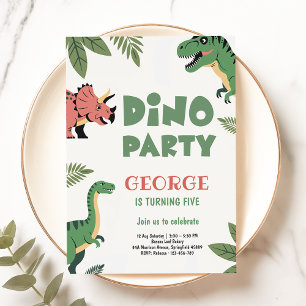 Dino Feestje Schattige Dino Dinosauriërs 5e Verj Kaart