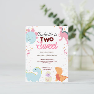 Dino Feestje Schattige Dinosauriërs Twee Zoete Ver Briefkaart