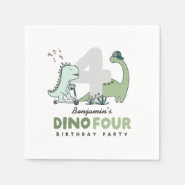 Dino Four Birthday Party Napkins Servet