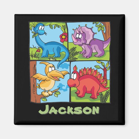 Dino Friends Personalized Magneet (Voorkant)