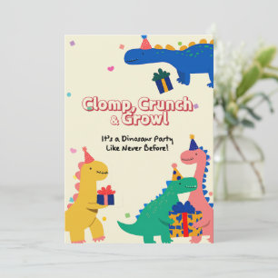 Dino Friends Verjaardag Uitnodiging