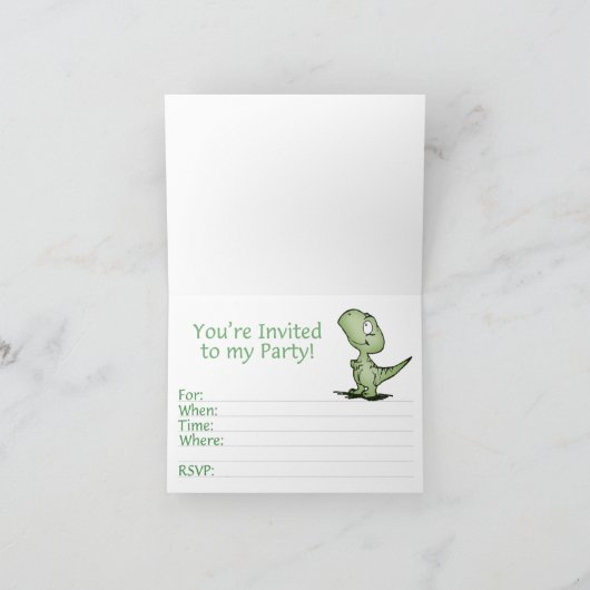 Dino Fun 5e anniversaire Invitation (Intérieur)