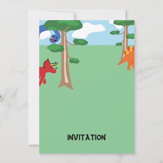 Dino-fun Anniversaire Bash Invitation (Dos)
