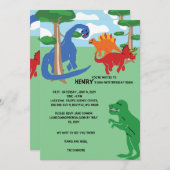 Dino-fun Anniversaire Bash Invitation (Devant / Derrière)