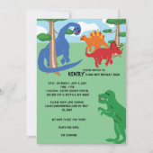 Dino-fun Birthday Bash Uitnodiging (Voorkant)