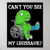 Dino Funny Get Well Broken Leg Gift Dinosaur With Poster (Voorkant)