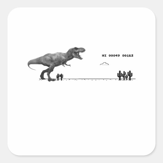 Dino Game Play - T-rex Vierkante Sticker (Voorkant)