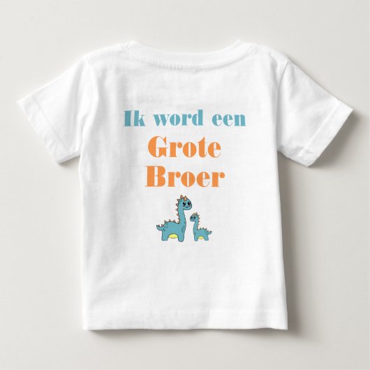 Dino Geheimpje ik mot grote broer bébé T-shirt (Dos)