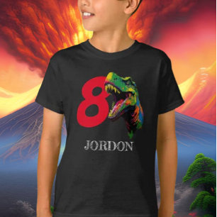 Dino Gelukkige 8e Verjaardag T-shirt