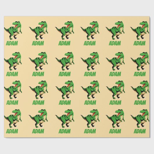 Dino Green T-Rex Pattern kinder Cadeaupapier (Vlak)