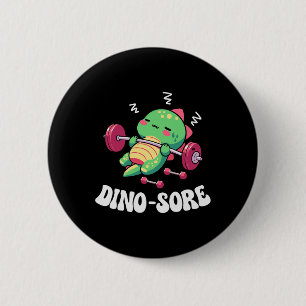 Dino Gym Fitness Gewichten Hef Oefening Schattig  Ronde Button 5,7 Cm