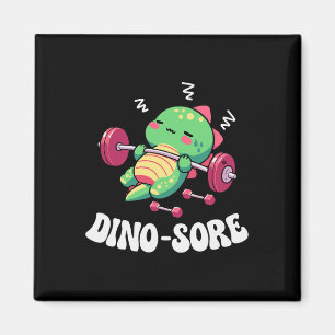 Dino Gym Fitness Gewichten Hef Workout Schattig Magneet