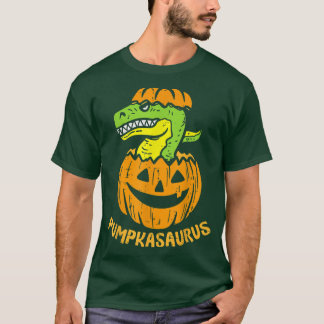Dino Halloween Pumpkasaurus Dinosaur Boy Pumpkin T-shirt