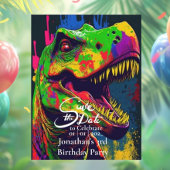 Dino Happy T-Rex De datum opslaan Briefkaart