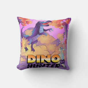 Dino Hunter Illustration Pillow Kussen