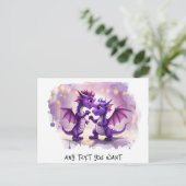 *~* Dino Invitation Danse AP48 PHOTO Dragon Carte  (Debout devant)