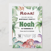 Dino Invitation fête d'anniversaire (Devant)