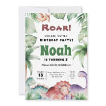 Dino Invitation fête d'anniversaire