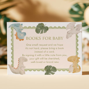 Dino Jongen Baby Shower Boeken voor Baby Informatiekaartje