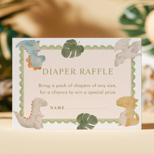 Dino Jongen Baby Shower Luier Raffle Kaart