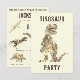 Dino Jongens 8e Verjaardagsfeest T Rex Gebrul Turq Kaart