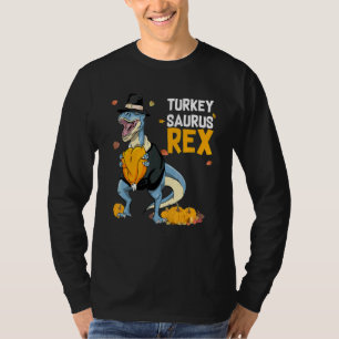 Dino kalkoen dinosaurus Rex-pelgrimsreis jongens T-shirt
