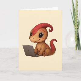 Dino Karte – Dino Kammli am Laptop Kaart