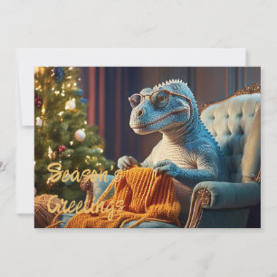 Dino kerstmis kersttrui feestdagenkaart