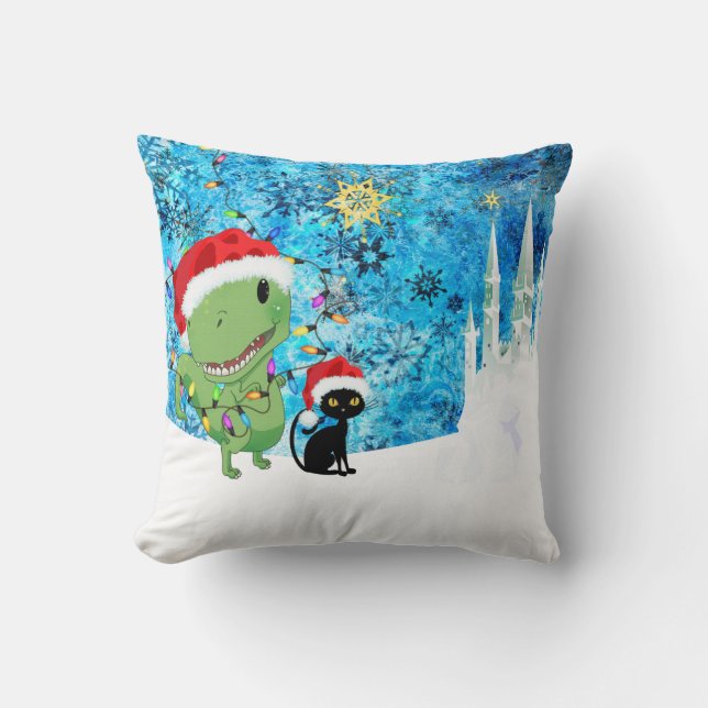 Dino Kerstmis Kussen (Voorkant)