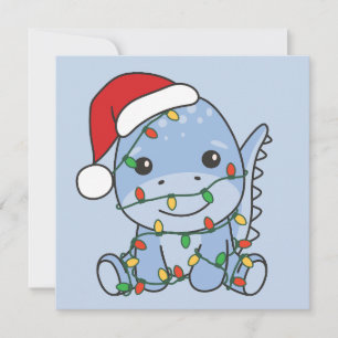 Dino Kerstmis Winter Dieren Vakantie Dino's Feestdagenkaart