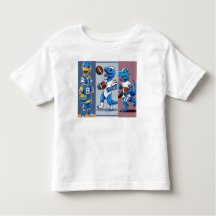 Dino Kickoff: Wit en Blauw Football Leuk T-shirt