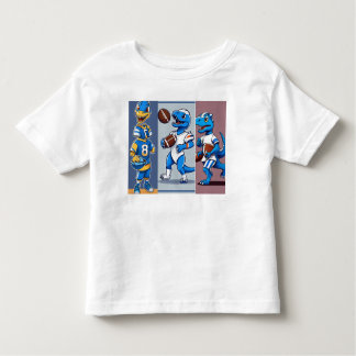 Dino Kickoff: Wit en Blauw Football Leuk T-shirt