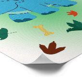 Dino-kinderkamerprint Dinosaurussen kinderkamerpos Poster (Hoek)