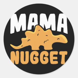 Dino Kip Mama Nugget Vrouwen Dino Nugget Ronde Sticker