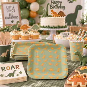 Dino Kip Nugget Rijke Salie Groene Kids Papieren Bordje