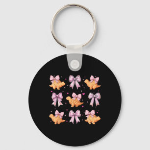 Dino Kipnugget Dinosaurus Nug Meisje Roze Koket Sleutelhanger