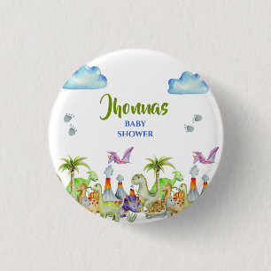 Dino kleine rauw baby shower ronde button 3,2 cm