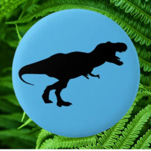 Dino Kleurrijk Blauw Ronde Button 5,7 Cm