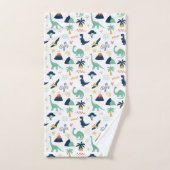 Dino Land Blanc (Serviette à main)