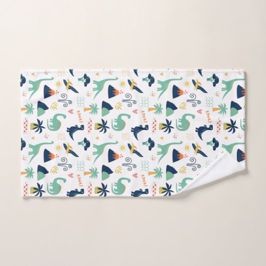 Dino Land Blanc (Serviette à main)