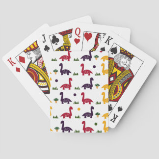 Dino Land Colorful Pattern Pokerkaarten