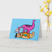 Dino Licking Fred Flintstone Kaart (Gele Bloem)