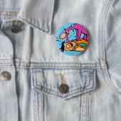 Dino Licking Fred Flintstone Ronde Button 5,7 Cm (In situ)