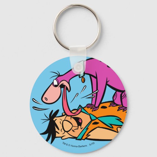 Dino Licking Fred Flintstone Sleutelhanger (Voorkant)