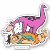Dino Licking Fred Flintstone Sticker (Voorkant)