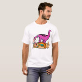 Dino Licking Fred Flintstone T-shirt (Voorkant volledig)