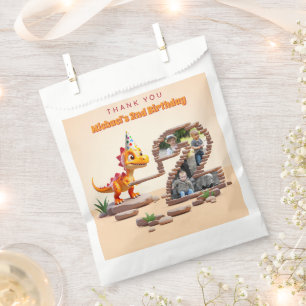 Dino Little Dragon   2e verjaardag grote aantal fo Bedankzakje
